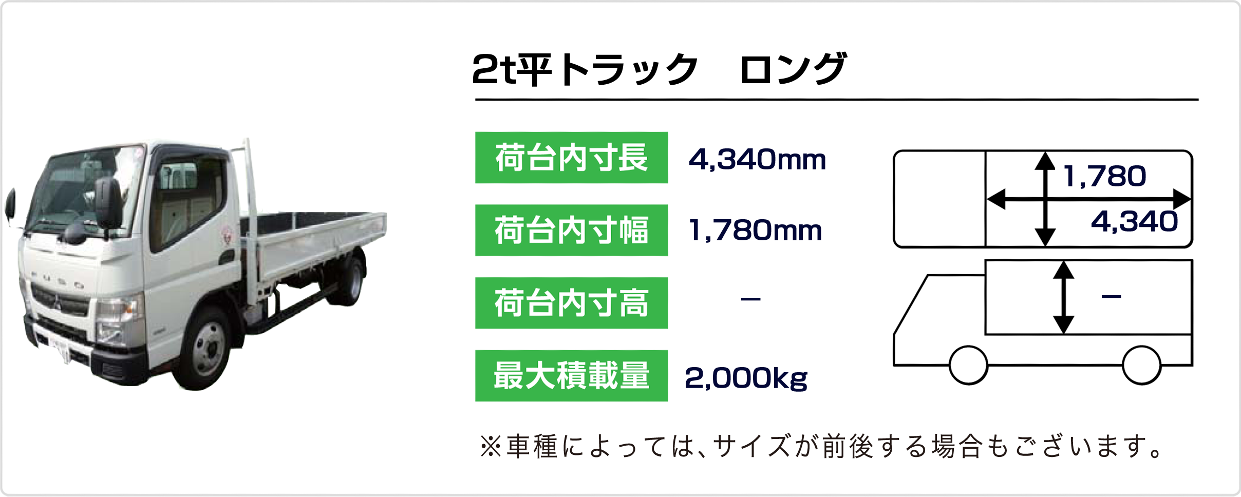 2t平トラックロング