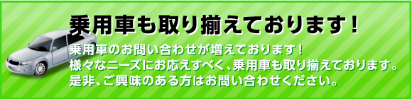 乗用車も取り揃えております！
